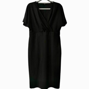 NWOT Women's Short Sleeve Dress - Black XL; Fitted Stretch